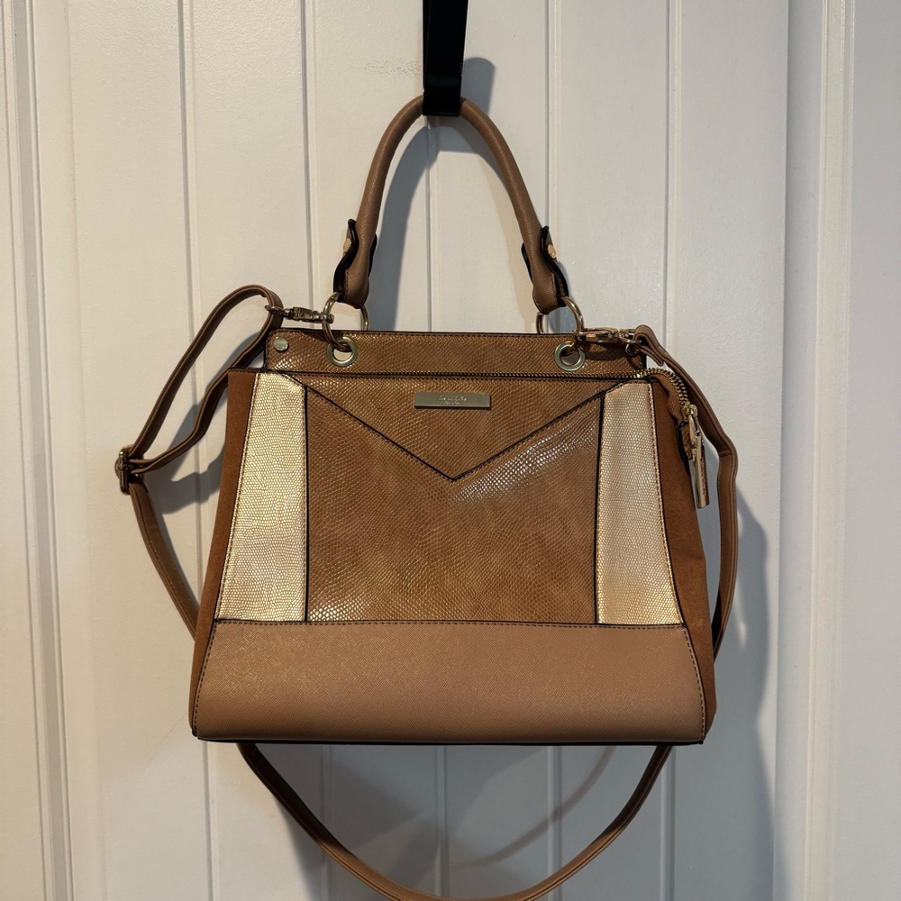 Dune London Elegant Tan and Gold Handbag 👜